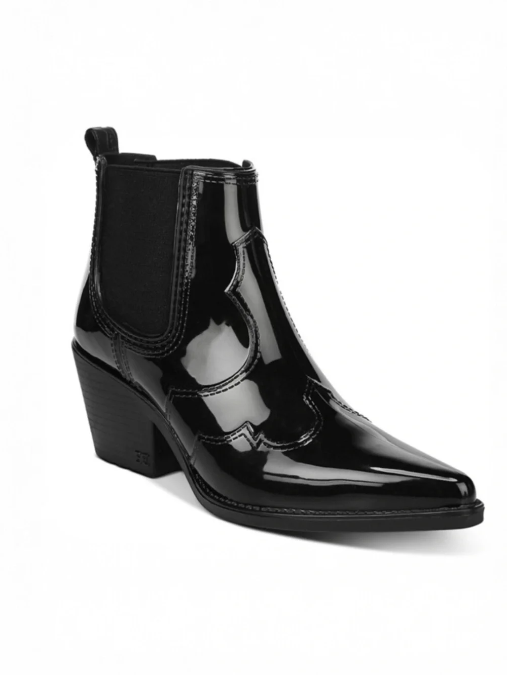 SAM EDELMANBlack Patent Rain Booties Ankle Boots Women’s Size 7 EU 37 Waterproof